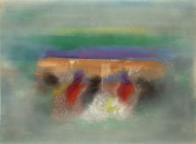Souleymane Keita, Rainbow Field, Pastel on Paper