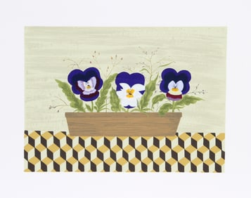 Mary Faulconer, Three Pansies, Lithograph