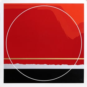 Thomas W. Benton, Red Landscape, Screenprint