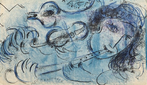 Marc Chagall, The Flute Player, Lithograph