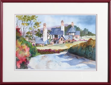 Ginny Masters, Country Farmhouse, Watercolor on Paper