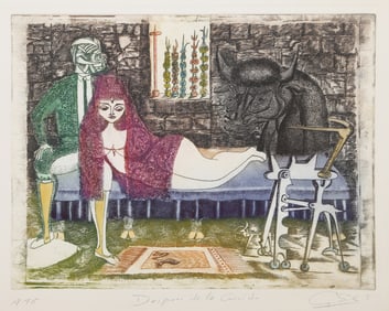 Guillermo Silva Santamaria, Despues de la Corrida, Etching with Aquatint