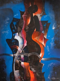 Byron Galvez, Mujer en Azul, Lithograph on Arches