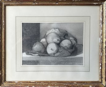 St. Julian Fishburne, Still Life, Charcoal on paper
