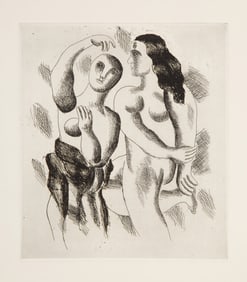 Fernand Leger, Deux nus Dansant, Drypoint Etching