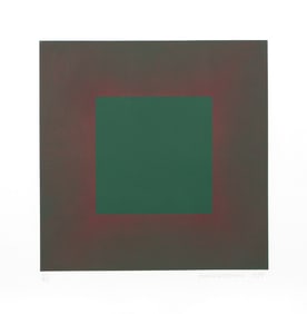 Richard Anuszkiewicz, Autumn Suite (Green with Red), Intaglio Etching with Aquatint