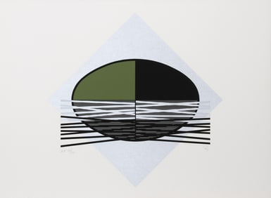 Jesus Rafael Soto, Ovalo Verde, Screenprint on Arches