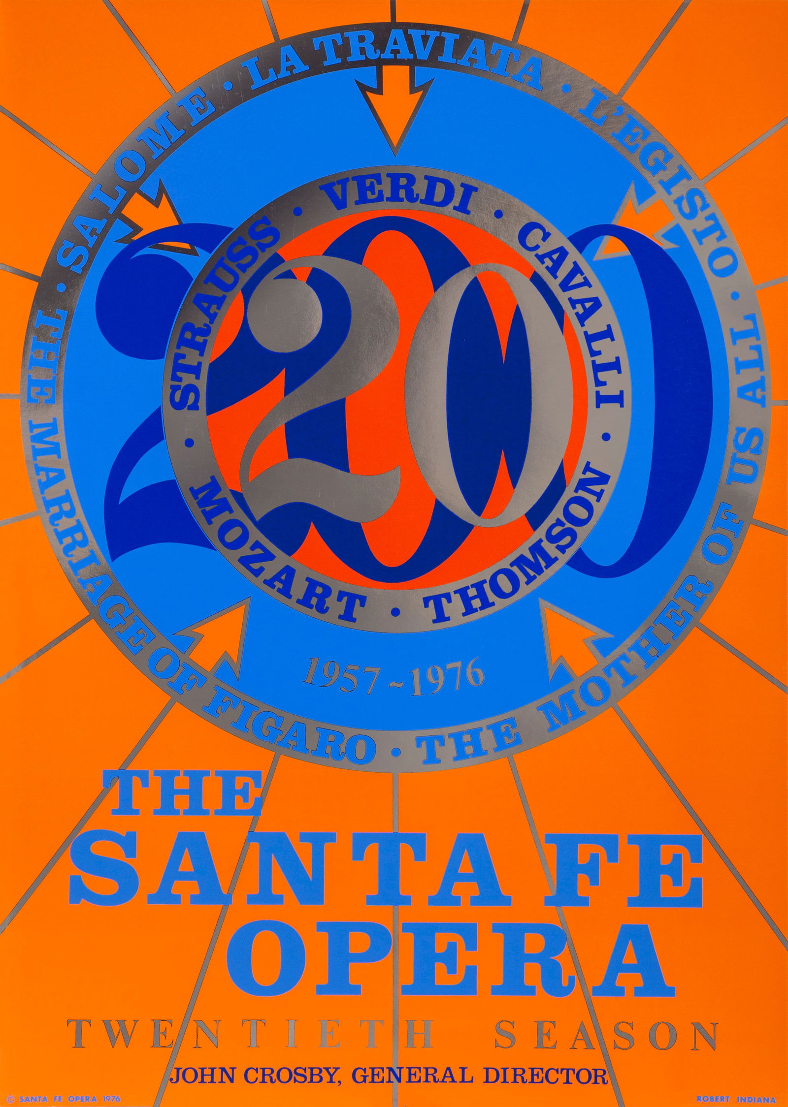 Robert Indiana, The Santa Fe Opera, Screenprint Poster on Foil (1 of 1)