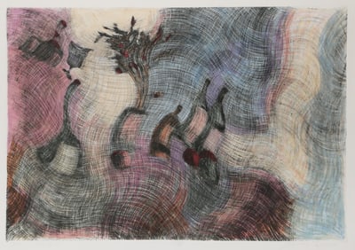 Juan Manuel Gomez-Quiroz, Still Life #2, Hand-Colored Etching