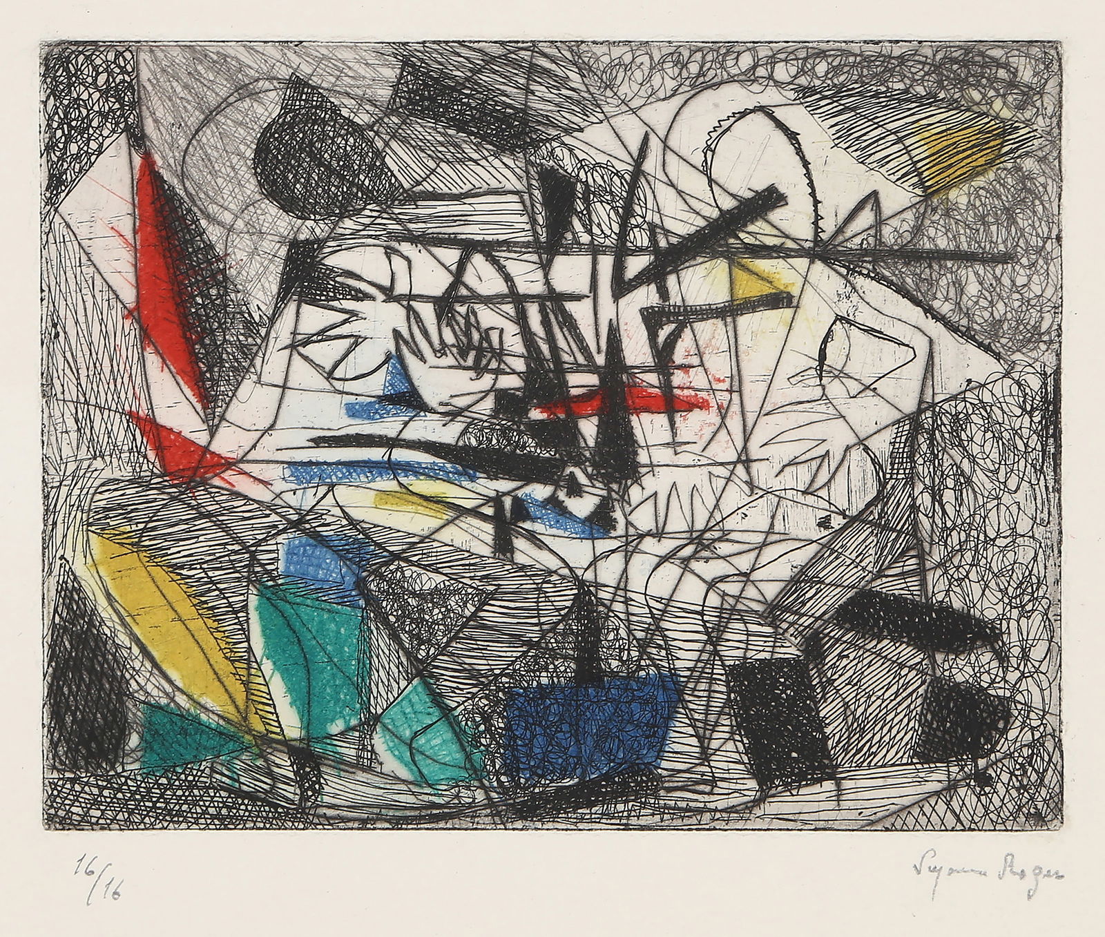 Suzanne Roger, Les Quatre Mains, Color Etching (1 of 5)