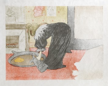 After Henri de Toulouse-Lautrec, Femme au Tub-Le Tub, Lithograph on Japon Paper