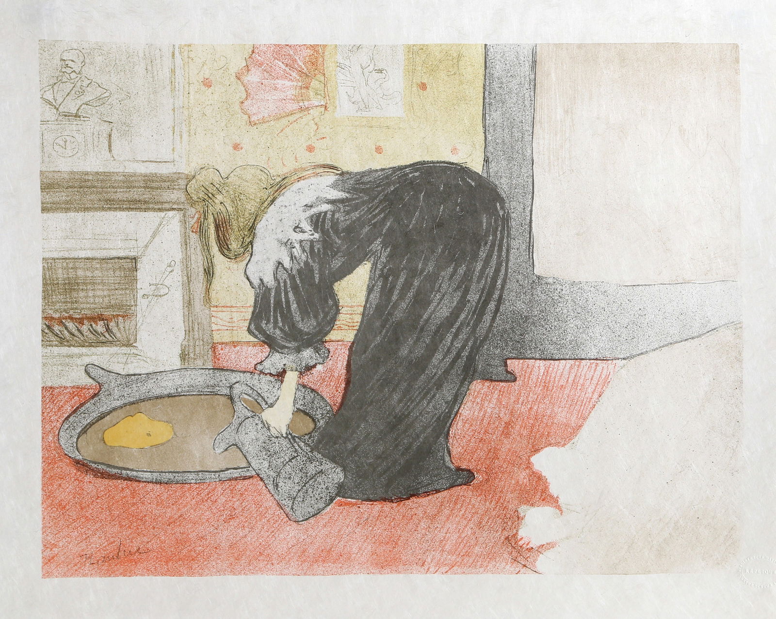 After Henri de Toulouse-Lautrec, Femme au Tub-Le Tub, Lithograph on Japon Paper