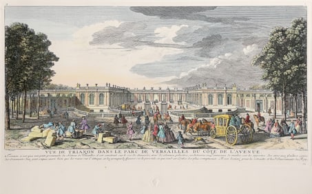 After Hyacinthe Rigaud, Vie de Trianon, Hand-Colored Engraving