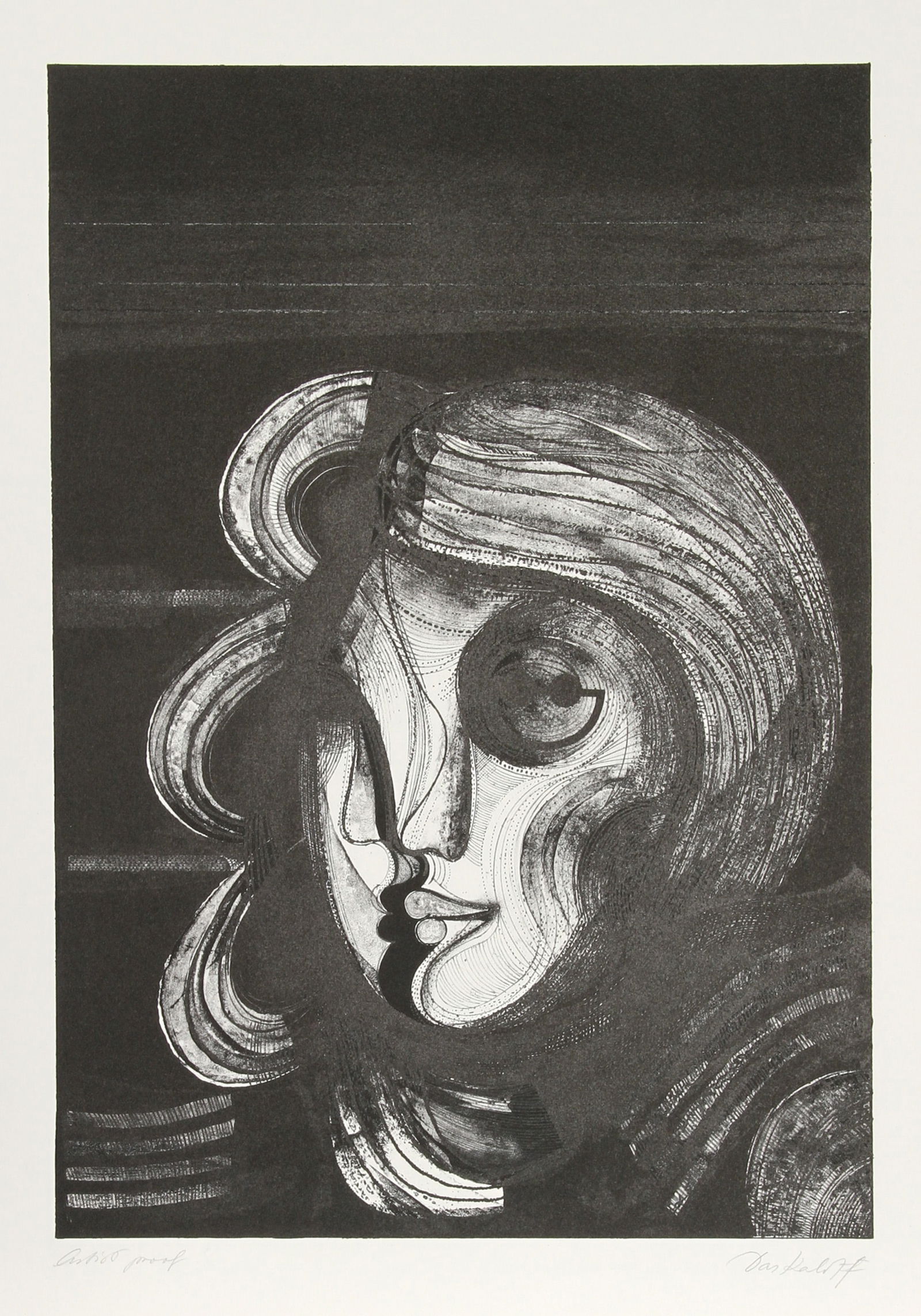 Georgi Daskaloff, Visages 1, Lithograph on Arches (1 of 3)