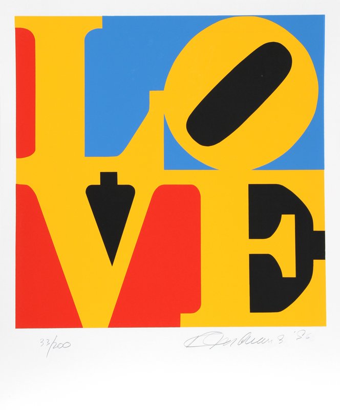 Robert Indiana, The Book of Love 6, Serigraph: Artist: Robert Indiana, American (1928 - ) Title: The Book of Love 6 Year: 1996 Medium: Serigraph, Signed and numbered in pencil Edition: 200 Size: 24 in. x 20 in. (60.96 cm x 50.8 cm)