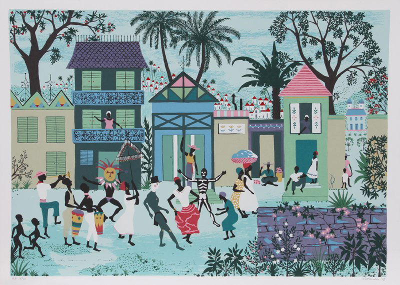Jack Hofflander, Mardi Gras, Serigraph: Artist: Jack Hofflander, American (1920 - 2003) Title: Mardi Gras Year: 1980 Medium: Serigraph, signed and numbered in pencil Edition: 250, AP 30 Size: 21.5 in. x 28 in. (54.61 cm x 71.12 cm)