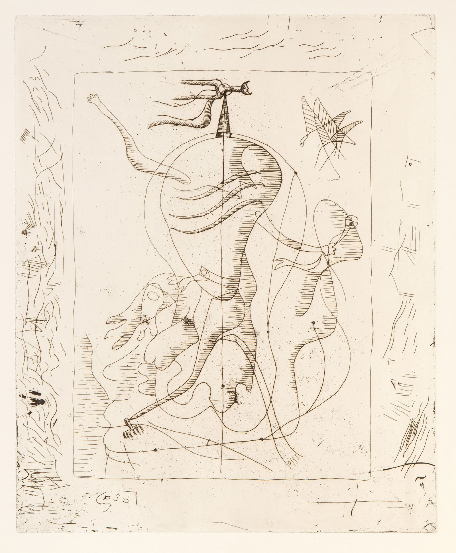 Georges Braque, La Theogonie d'Hesiode 20O, Etching on Hollande Van Gelder (1 of 4)
