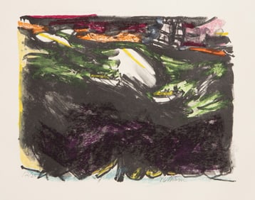 Wallace Putnam, Seascape, Hand Colored Lithograph