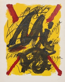 Antoni Tapies, Hommage a Joan Miro, Lithograph on Japon