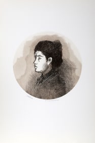 Raphael Soyer, Profile of a Woman, Etching with Aquatint