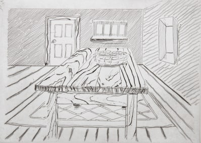 Richard Artschwager, Wooden Table, Etching