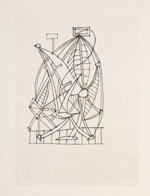 Oscar Dominguez, Rollercoaster, Etching on Japon