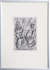 Unknown Artist, Two Cubist Figures, Etching