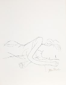 Ben Shahn, Of Light, White Sleeping Women in Childbed, Lithograph on Richard de Bas