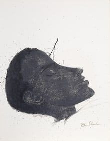 Ben Shahn, Beside the Dying from the Rilke Portfolio, Lithograph on Richard de Bas