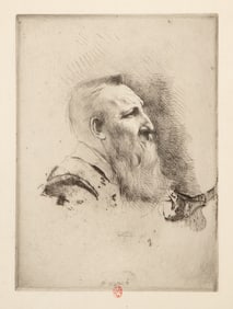 Auguste Rodin, Albert Besnard, Etching on Japon