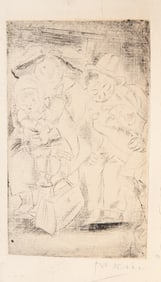 Jules Pascin, Women and Children, Etching