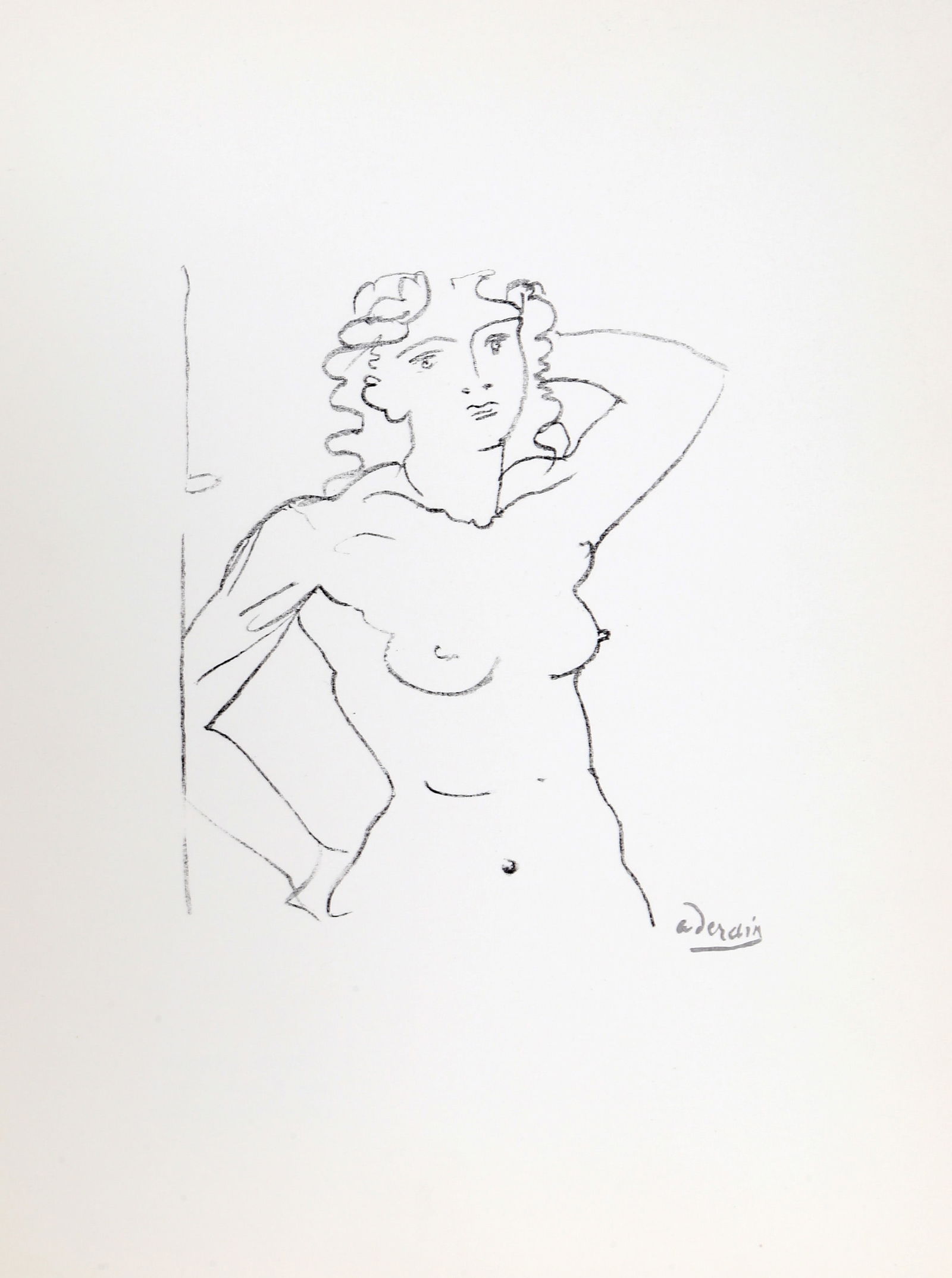 Andre Derain, Buste de Femme from Souvenirs de Portraits d'Artistes, Lithograph: Artist: Andre Derain, French (1880 - 1954) Title: Buste de Femme from Souvenirs de Portraits d'Artistes. Jacques Prevert: Le Coeur a l'ouvrage. Year: 1950 (printed 1972) Medium: Lithograph, signed in