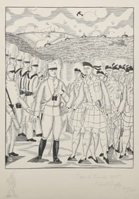 Raoul Dufy, Tirez les Premiers, Messieurs les Francais, Woodcut and Pencil Drawing