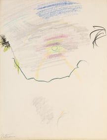 Wallace Putnam, Sunny Landscape, Graphite and Crayon