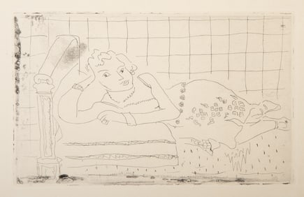 Henri Matisse, Figure Allongee sur un lit d'acajou, Etching