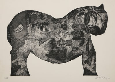 Andre Francois, Cheval Noir, Etching and Aquatint on Arches