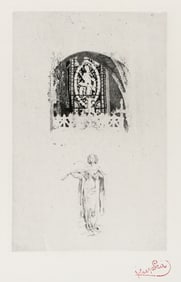 Frantisek Kupka, Figure Below Stained Glass, Etching