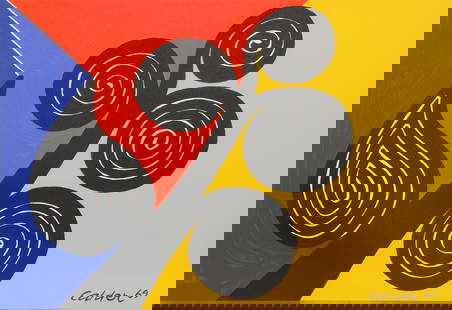 Alexander Calder, Autumn, Lithograph: Artist: Alexander Calder, American (1898 - 1976) Title: Autumn Year: 1969 Medium: Lithograph, signed in the plate Size: 17.5 in. x 25.5 in. (44.45 cm x 64.77 cm) Publisher: Collector's Guiild, NY