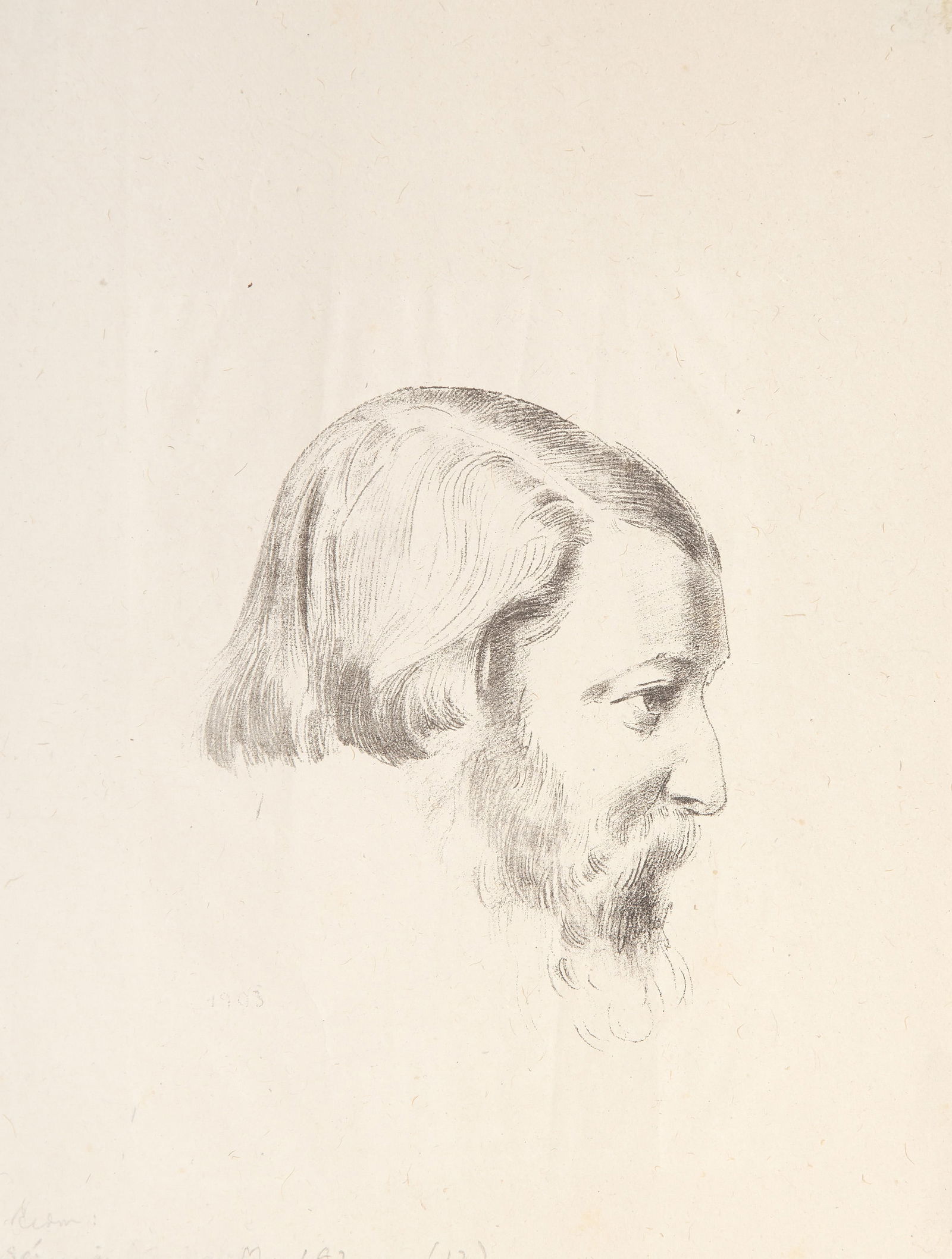 Odilon Redon, Paul Serusier, Lithograph on Japon: Artist: Odilon Redon, French (1840 - 1916) Title: Paul Serusier Year: 1903 Medium: Lithograph on Japon, dated in the plate Image Size: 7 x 5 inches Size: 12.25 x 9.5 in. (31.12 x 24.13 cm) Reference: