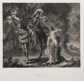After Eugene Delacroix, Marphise (Tire de l'Arioste), Lithograph
