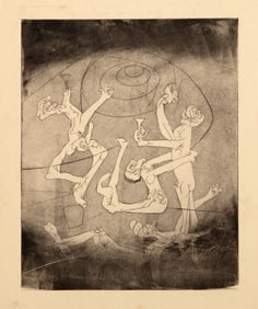 Roberto Matta, Raising A Glass, Etching