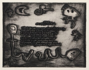 Joan Miro, Poem For Diane Bouchard, Etching and Aquatint on laid paper