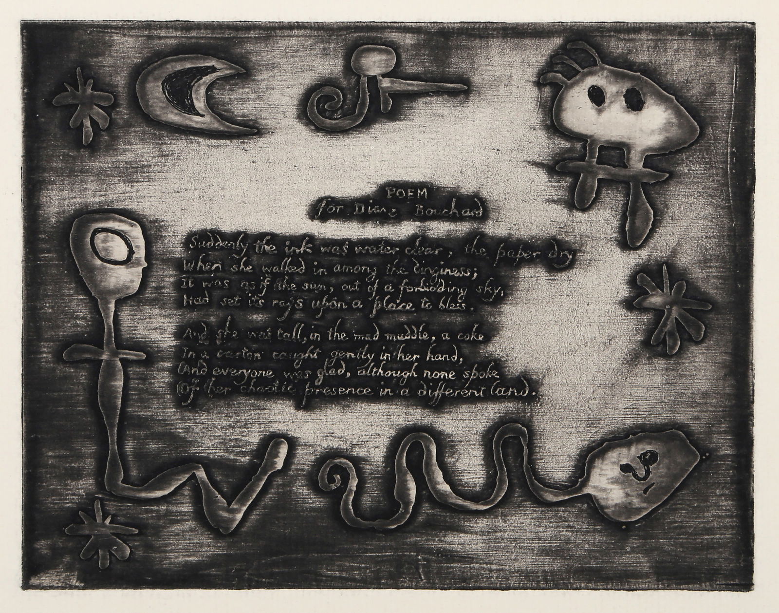 Joan Miro, Poem For Diane Bouchard, Etching and Aquatint on laid paper (1 of 4)