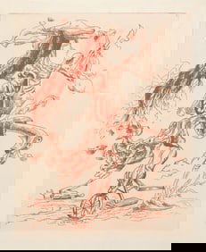 Kurt Seligmann, Une Ecriture Lisible III, Etching in Sanguine