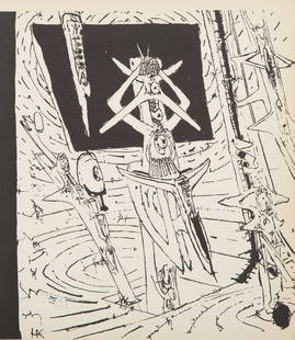 Roberto Matta, Untitled from Le Surrealisme en 1947, Lithograph: Artist: Roberto Matta, Chilean (1911 - 2002) Title: Untitled from Le Surrealisme en 1947 Year: 1947 Medium: Lithograph Edition: 950 Size: 9 x 7.75 in. (22.86 x 19.69 cm) Printer: Mourlot, Paris Publis