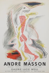 Andre Masson, Exhibition at Galerie Lucie Weill, Lithograph Poster