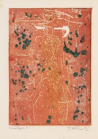 Jacques Herold, Abstract Figure, Monotype on laid paper