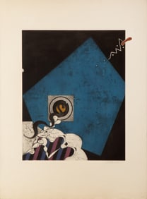 Tetsuo Araki, Blue Square, Etching with Aquatint