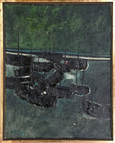 David Azuz, Boats in the Harbor, Oil on Canvas
