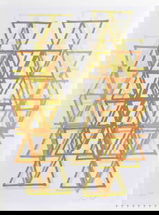 Leo Bates, Gradation I, Lithograph: Artist: Leo Bates, American (1944 - 2013) Title: Gradation I Year: Circa 1980 Medium: Lithograph, Signed in Pencil Edition: AP Size: 30 in. x 22 in. (76.2 cm x 55.88 cm)